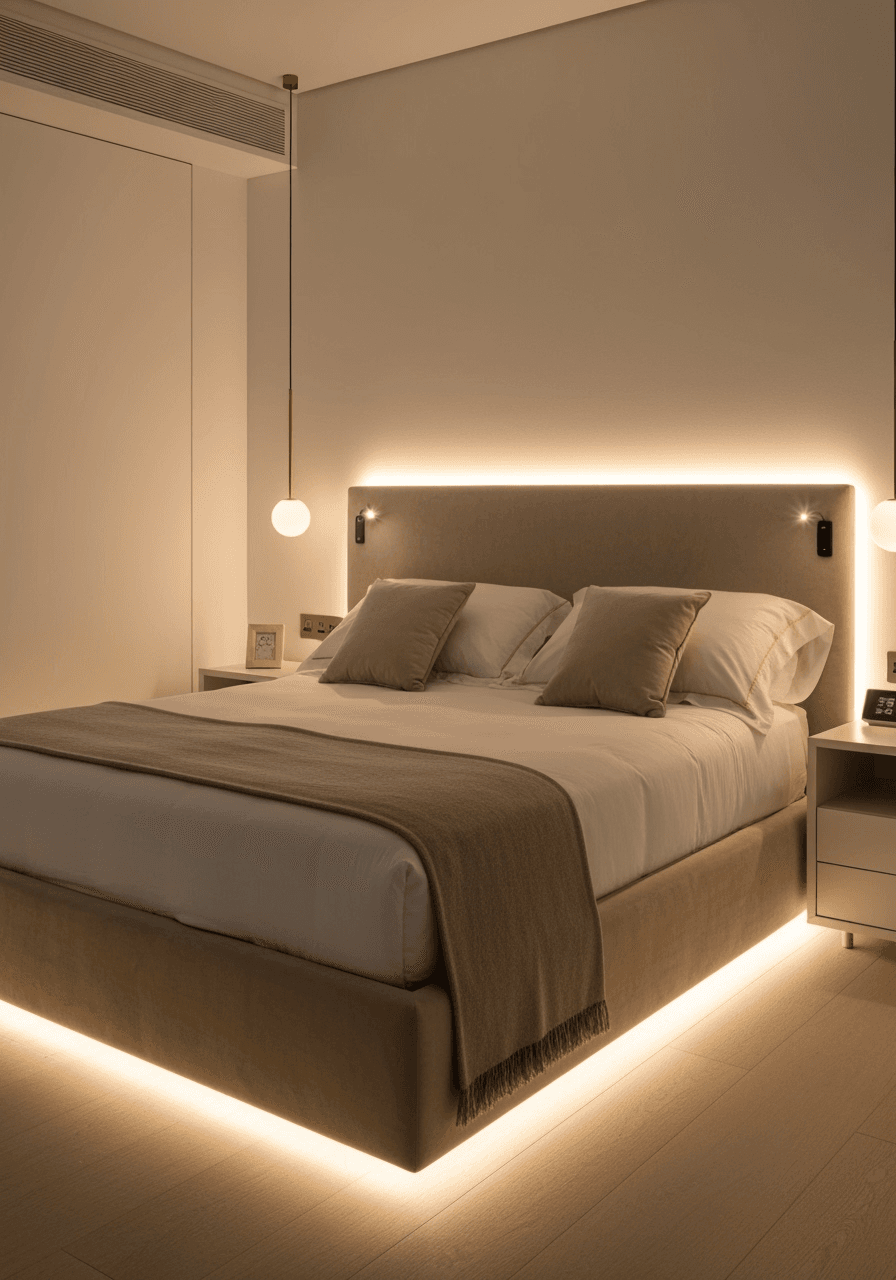 Custom bedroom furniture with smart controls
